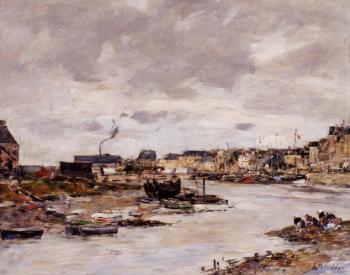 Eugene Boudin : The Inner Port of Trouville at Low Tide